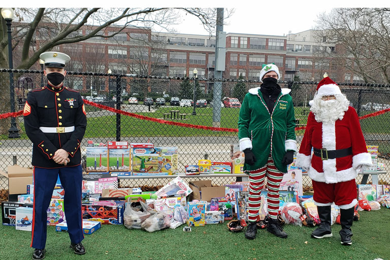 Sgt. William Neill and the Umpires, Santa and his Elf
