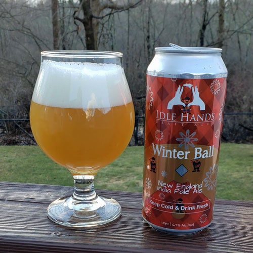 Winter Ball New England IPA in a Glass by Idle Hands Brewery