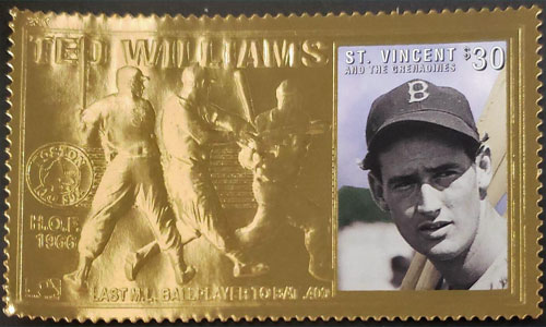 1996 St. Vincent – Ted Williams, 23k Gold