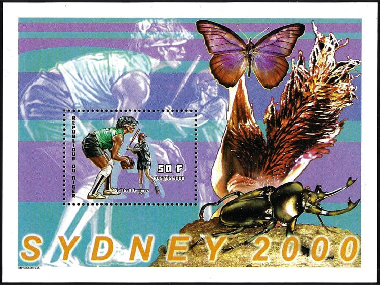 2000 Niger – 27th Olympic Games in Sydney, Softball Souvenir Sheet