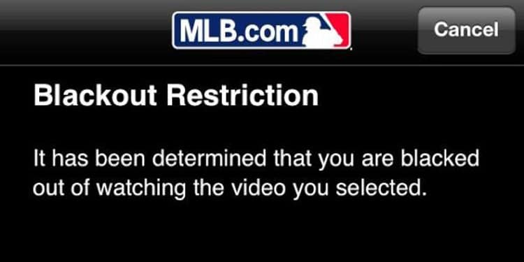 MLB blacked out games