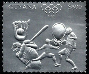 1993 Guyana – Olympics in Atlanta featuring Baseball, silver
