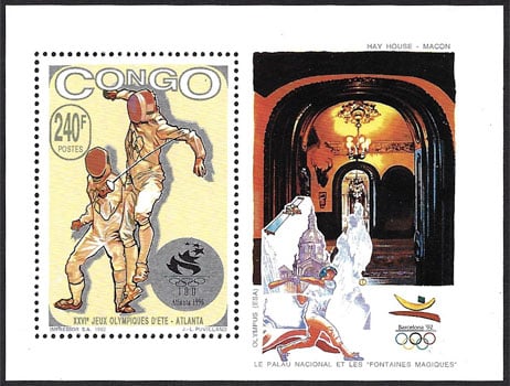 1993 Congo – Olympics in Atlanta with Fencing and Baseball