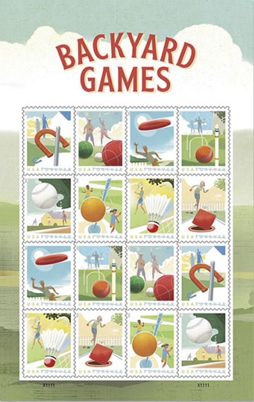 2021 Backyard Games Postage Stamps Sheet