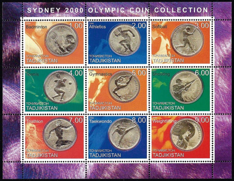 2000 Tajikistan – Sydney 2000 Olympic Coin Collection, 9 medals