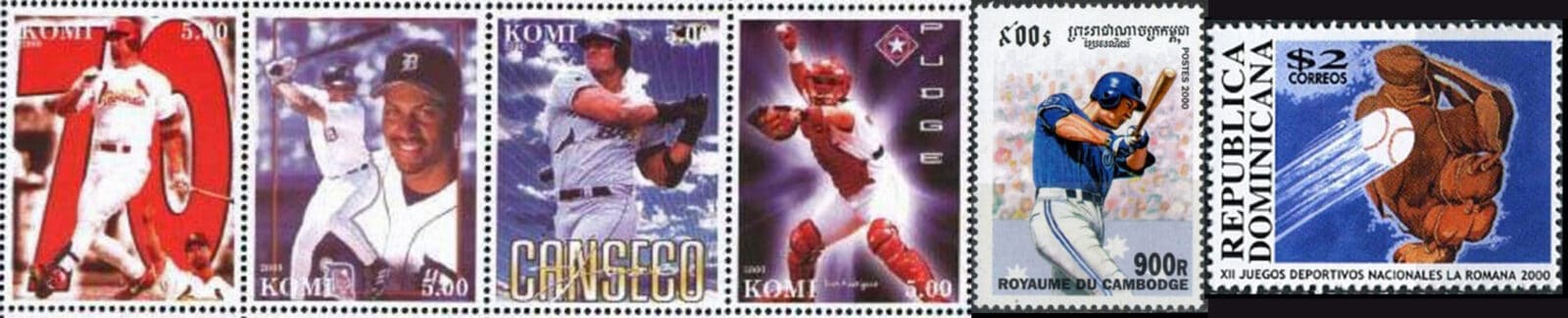 2000 Baseball Postage Stamps Header