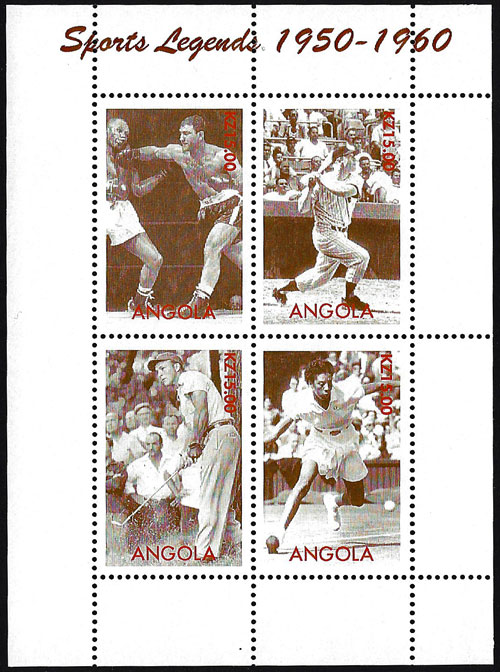 2001 Angola – Sports Legends 1950-1960 (with Mickey Mantle)