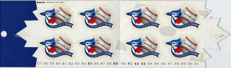 2001 Canada – Toronto Blue Jays 25th Anniversary booklet (inside)