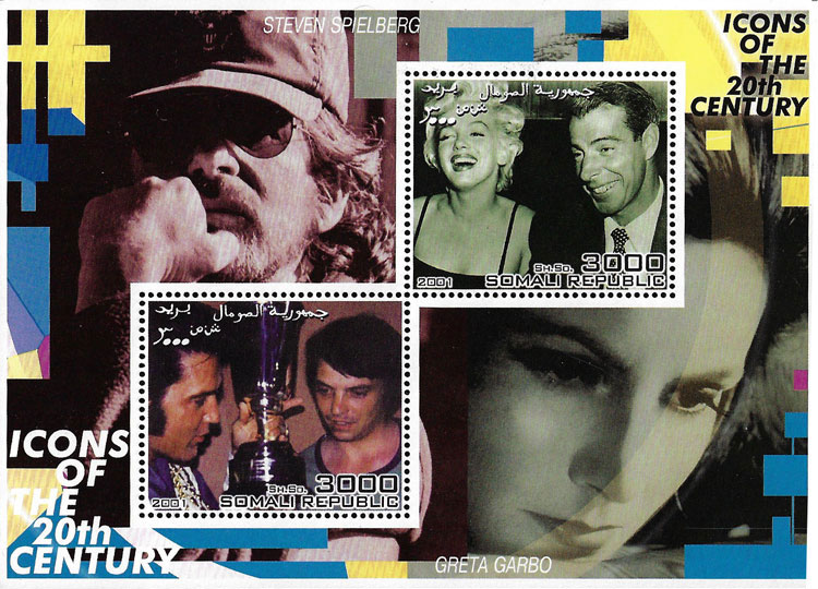 2001 Somalia – Icons of the 20th Century with Marilyn Monroe, Steven Spielberg, Greta Garbo with Joe Dimaggio