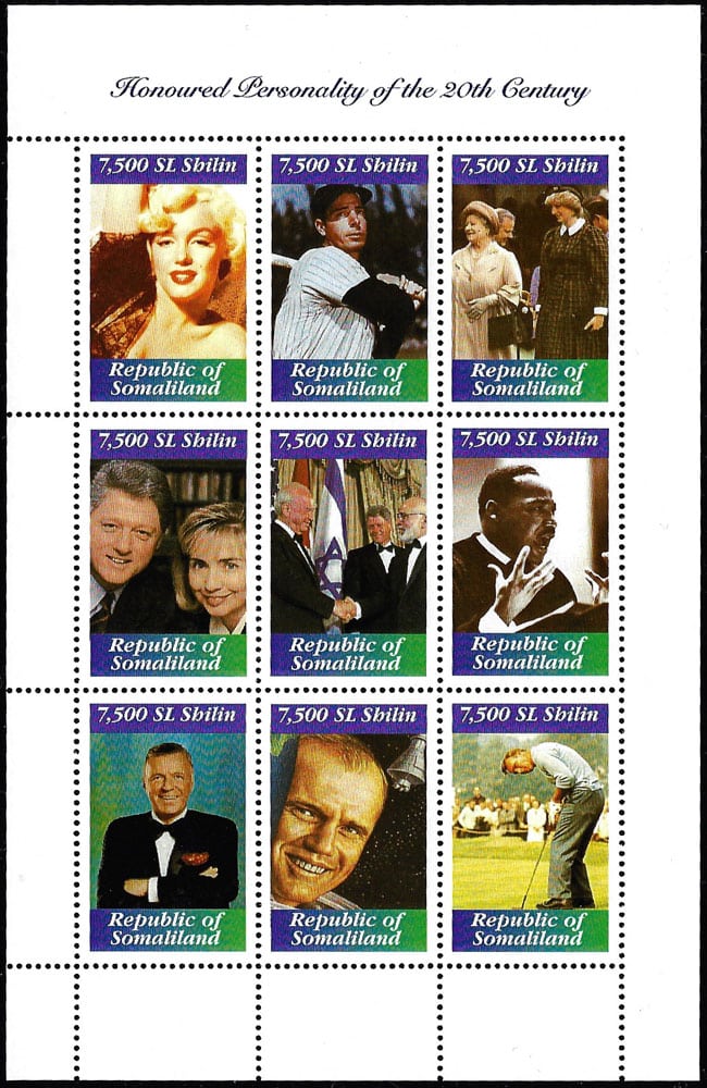 1999 Somaliland – Honoured Personality of the 20th Century SS with Joe Dimaggio