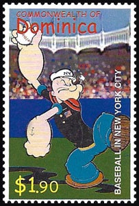 2002 Dominica – Popeye Pitching at Yankee Stadium with Yankee Stadium