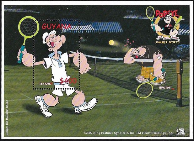 2002 Guyana – Popeye – Summer Sports – Popeye with racket