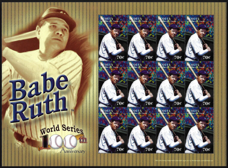 2003 Bequia – World Series – 100th Anniversary with Babe Ruth SS – 70¢
