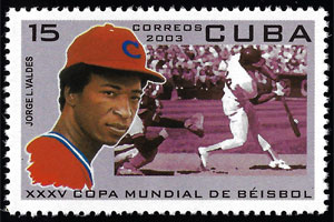2003 Cuba – 35th World Championship of Baseball – 15¢ with Jorge L. Valdes