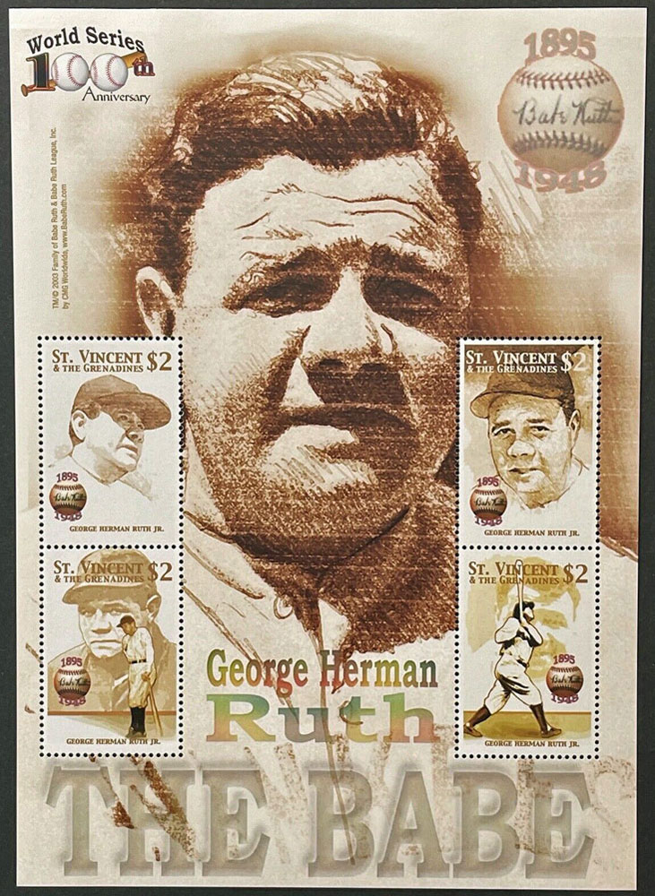 2003 St. Vincent – World Series – 100th Anniversary with Babe Ruth SS – $2