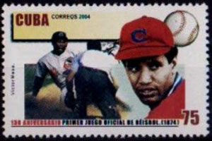 2004 Cuba – Anniversary of First Official Baseball Game – 55¢ with Luis G. Casanova