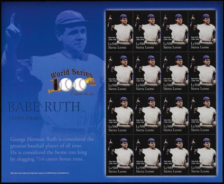 2004 Sierra Leone – World Series – 100th Anniversary with Babe Ruth SS – Le500