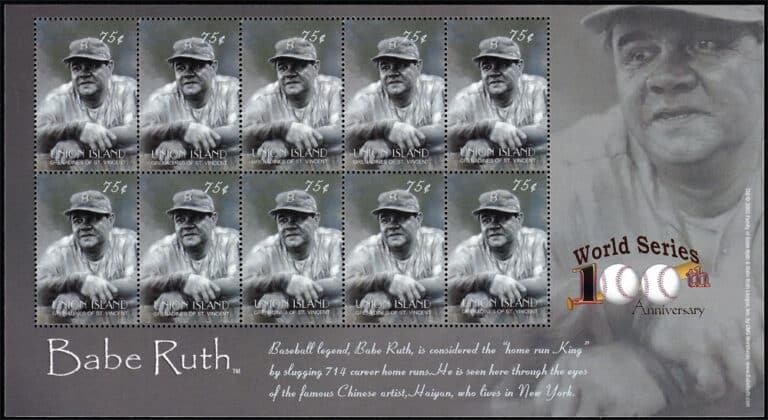 2004 Union Island – World Series – 100th Anniversary with Babe Ruth SS – 75¢