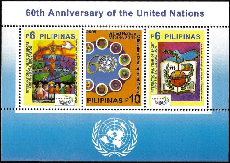 2005 Philippines – 60 Years of United Nations SS, dove to the right