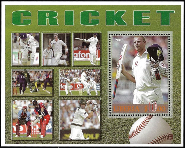 2006 Liberia – Cricket, but with baseball on bottom corner
