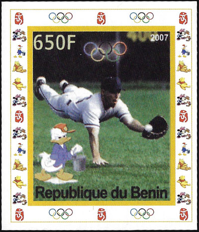 2007 Benin – Olympics in Beijing, Disney - Donald Duck, outfielder (1 value)