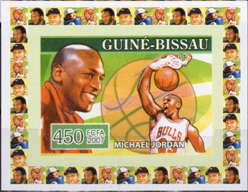 2007 Guinea Bissau – Famous Sportsmen – Michael Jordan, Babe Ruth in margin
