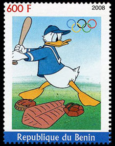 2008 Benin – Olympics in Beijing - Donald Duck at bat