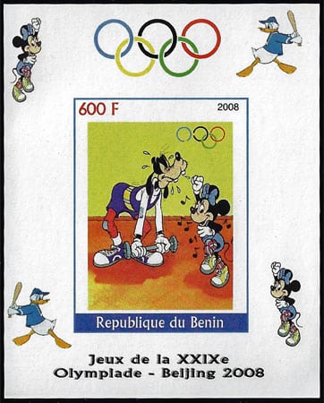 2008 Benin – Olympics in Beijing - Goofy weightlifting, Donald batting in margins