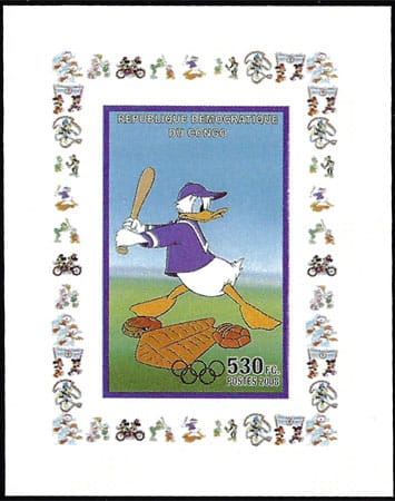 2008 Congo – Olympics in Beijing - Donald Duck at bat (1 value)
