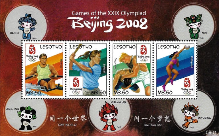 2008 Lesotho – Olympics in Beijing SS with softball player