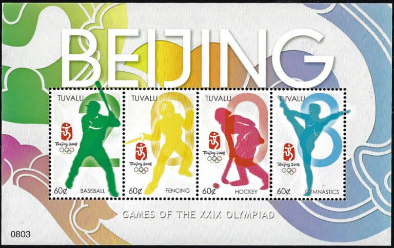 2008 Tuvalu – Olympics in Beijing SS with batter