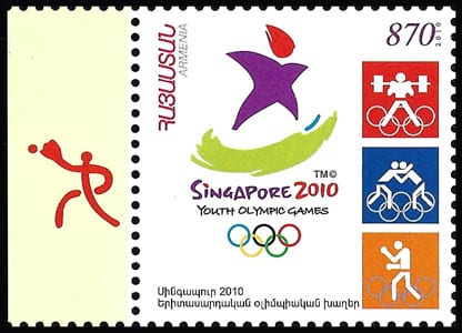 2010 Armenia – Singapore Youth Olympics with baseball pictogram