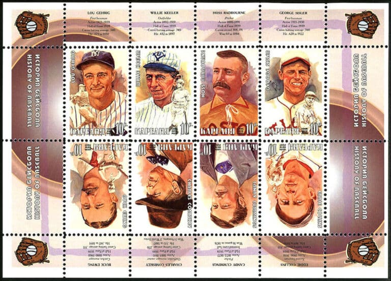 2010 Karelia – History of Baseball with Lou Gehrig, Willie Keeler, Hoss Radbourn, George Sisler, Buck Ewing, Charles Comiskey, Candy Cummings, Eddie Collins
