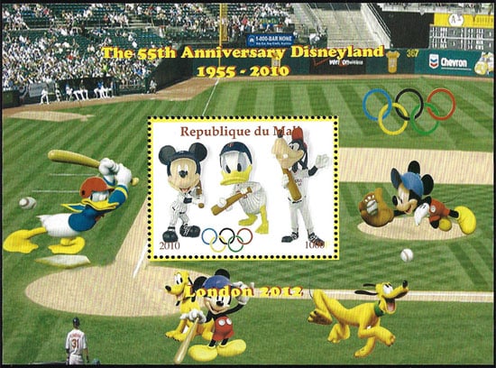2010 Mali – 55th Anniversary of Disneyland – Mickey/Donald/Goofy SS