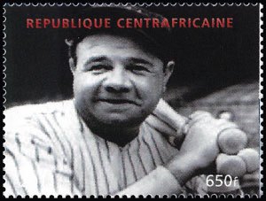 2011 Central African Republic – Sportsmen of the 20th Century with Babe Ruth