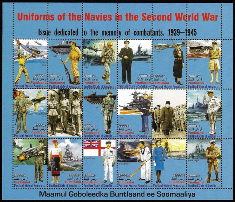 2011 Somaliland – Uniforms of the Navies in the Second World War SS with baseball