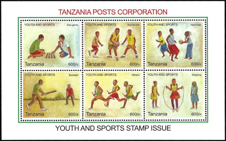 2011 Tanzania – Youth and Sports SS with Baseball (6 values)