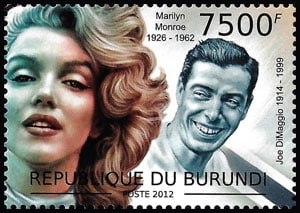2012 Burundi – 50th Anniversary of Marilyn Monroe & Joe Dimaggio