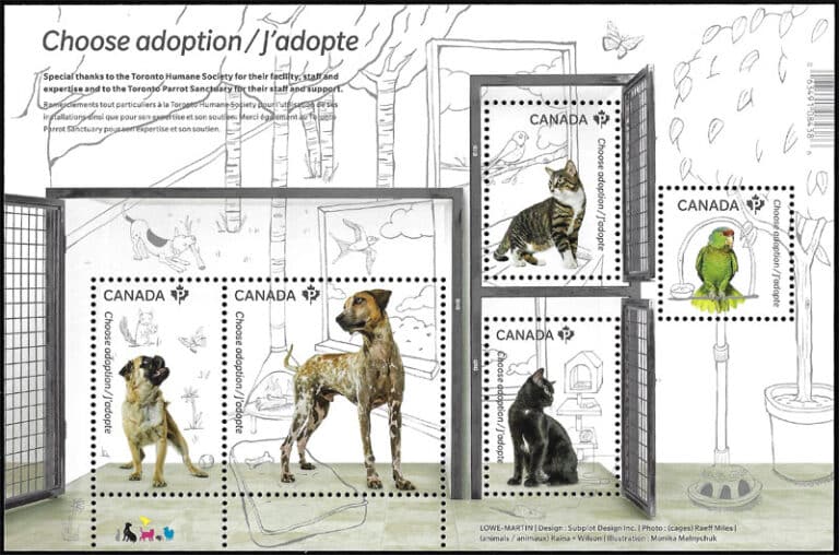 2012 Canada – Choose Adoption of Dogs SS with baseball