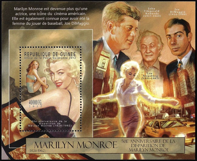 2012 Guinea – 50th Anniversary of Marilyn Monroe & Joe Dimaggio (1 value)