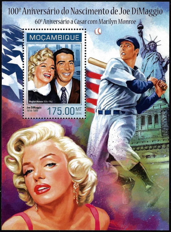 2014 Mozambique – 100th Anniversary of Joe Dimaggio with Marilyn Monroe (1 value)