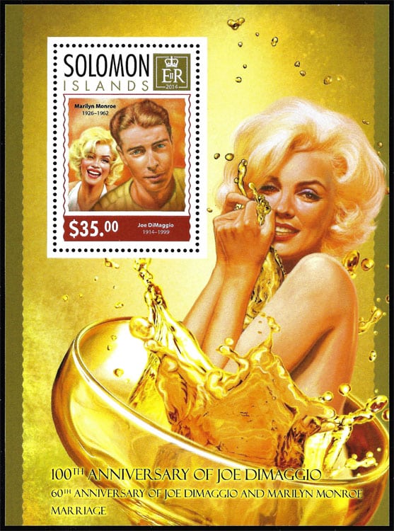 2014 Solomon Islands – 100th Anniversary of Joe Dimaggio with Marilyn Monroe (1 value)