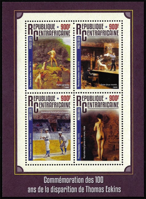 2016 Central African Republic – 100th Anniversary of the Death of Thomas Eakins SS