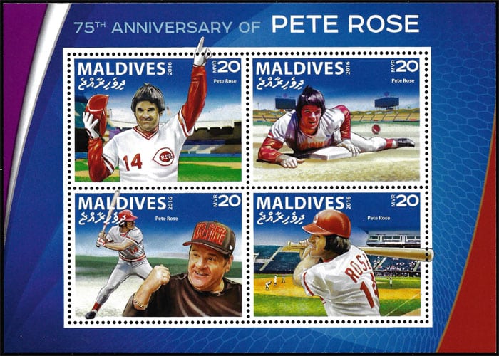2016 Maldives – 75th Anniversary of Pete Rose (4 values)