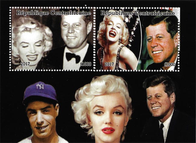 2017 Central African Republic – Marilyn Monroe and John F. Kennedy with Joe Dimaggio