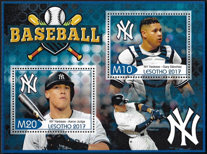 2017 Lesotho – Baseball – New York Yankees (2 values) with Aaron Judge, Gary Sanchez
