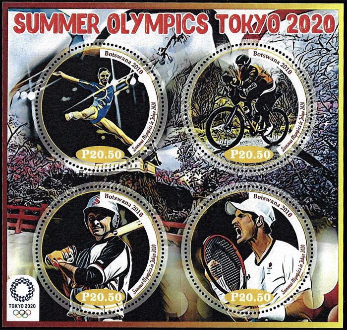 2018 Botswana – Summer Olympics Tokyo 2020, gymnastics, cycling, tennis, baseball