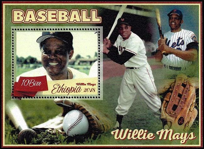 2018 Ethiopia – Baseball featuring Willie Mays (1 value)