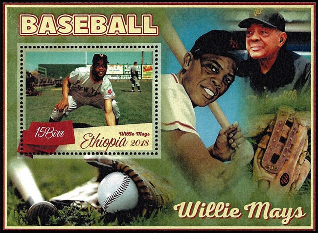 2018 Ethiopia – Baseball featuring Willie Mays (1 value)