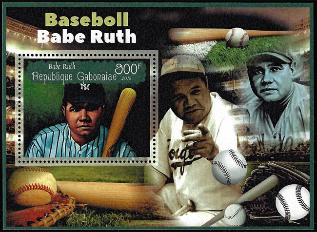 2018 Gabon – Baseball featuring Babe Ruth (1 value)